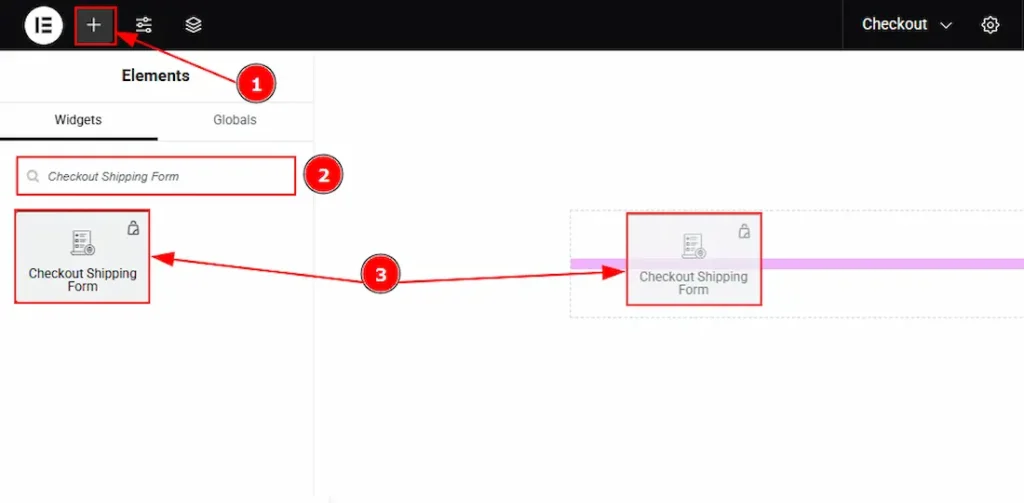 Inserting The Checkout Shipping Form widget