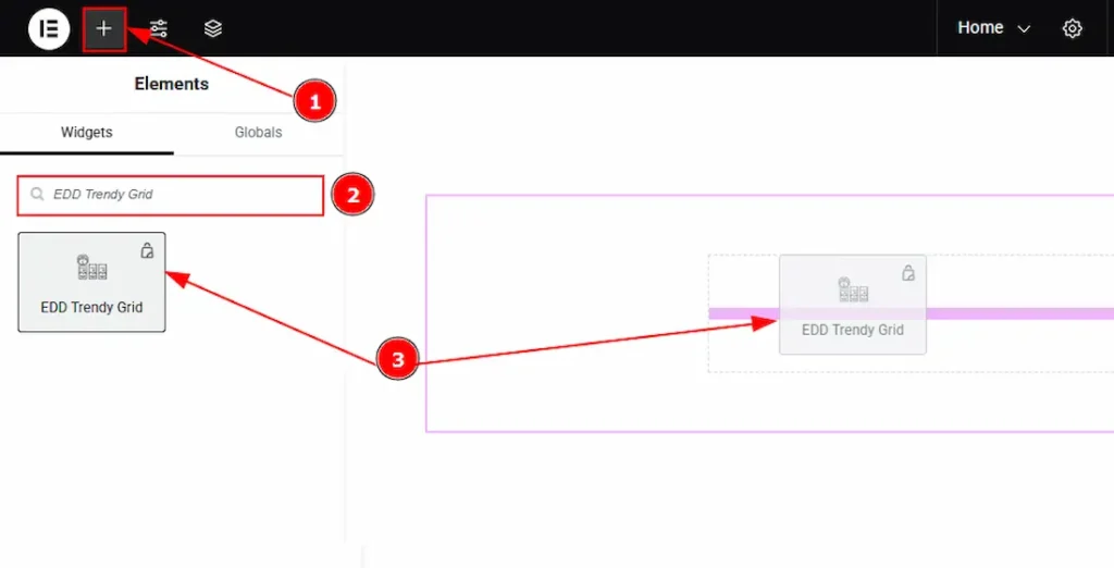 Inserting The EDD Trendy Grid widget