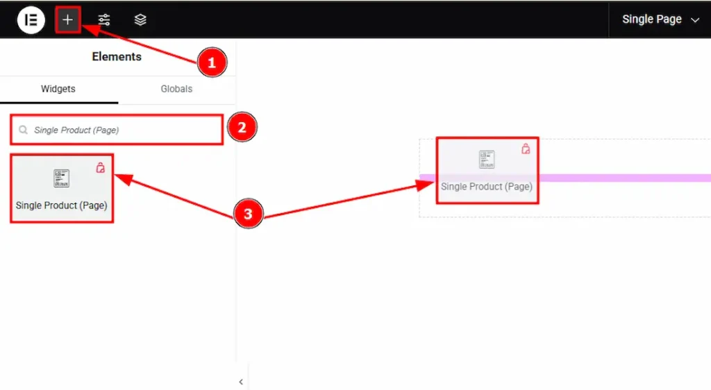 Inserting the Single Product Page widget