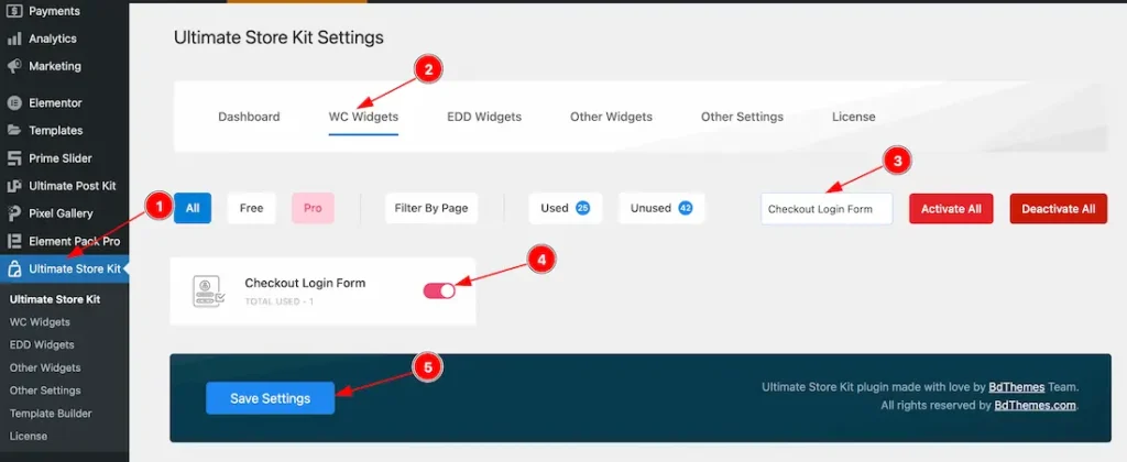 Enable the Checkout Login Form Widget