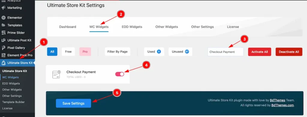 Enable the Checkout Payment Widget