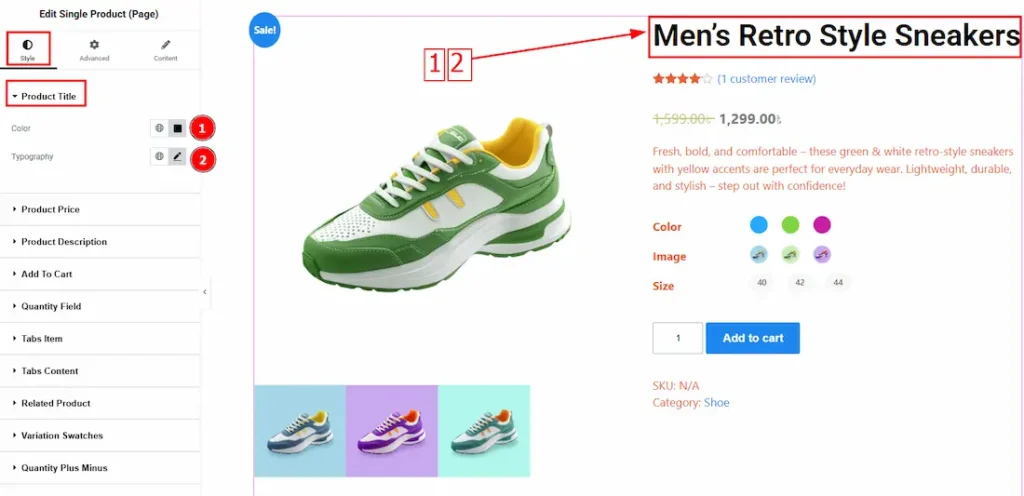 Work with the Style Tab of Single Product Page