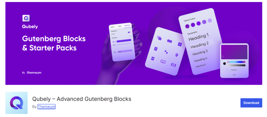 Qubely - Popular WordPress Block Plugin