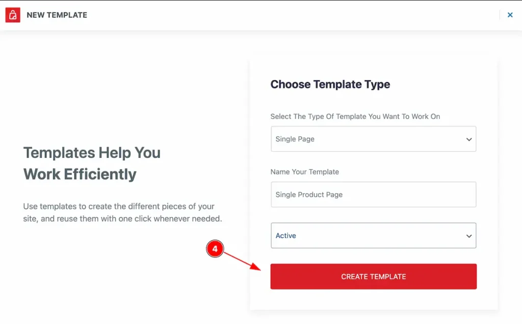 Single Page click to create template - BdThemes