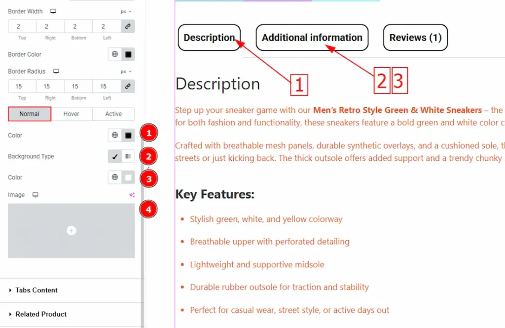 Tabs Item Normal - BdThemes