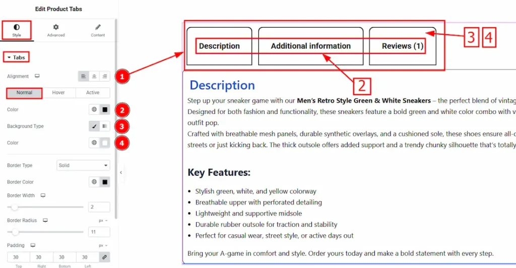 Tabs Normal 01 - BdThemes