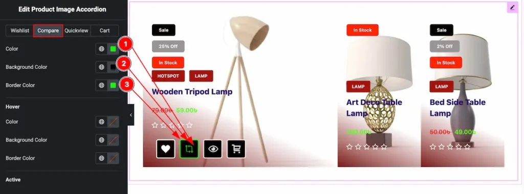 action button compare - BdThemes