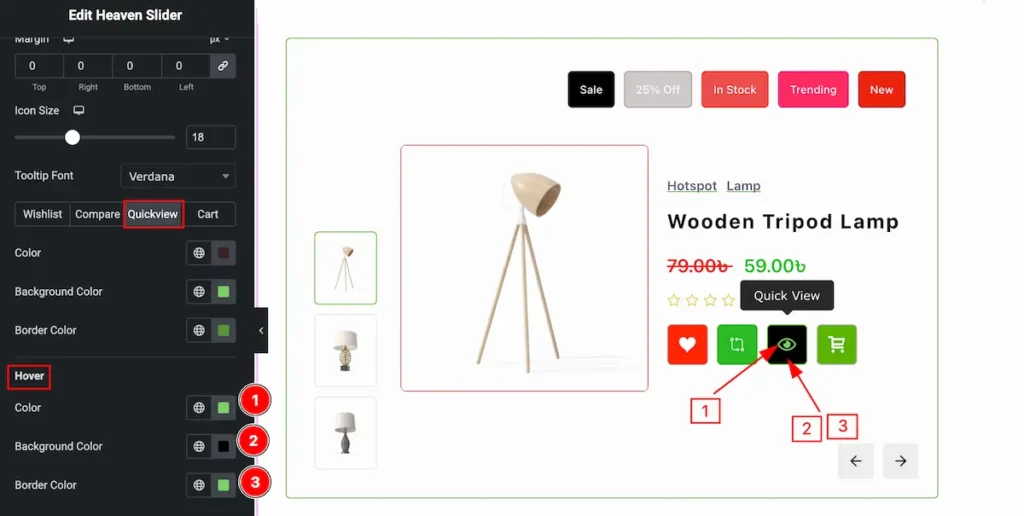 action button quickview hover - BdThemes