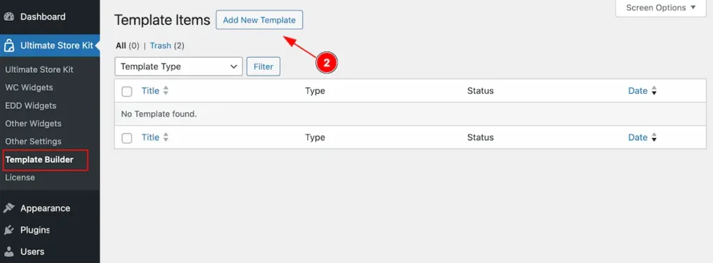 create new template - BdThemes