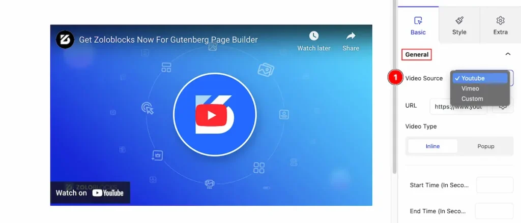 general video source youtube - BdThemes