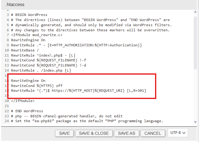Add the following code - WordPress security guide