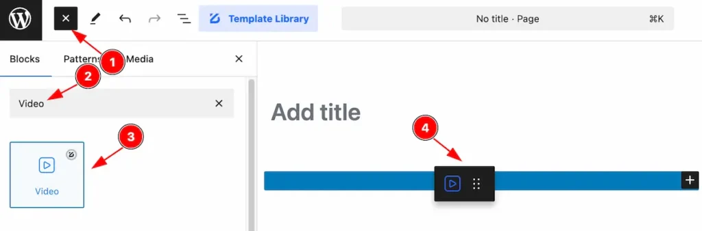 Adding  the Video Block to the editor