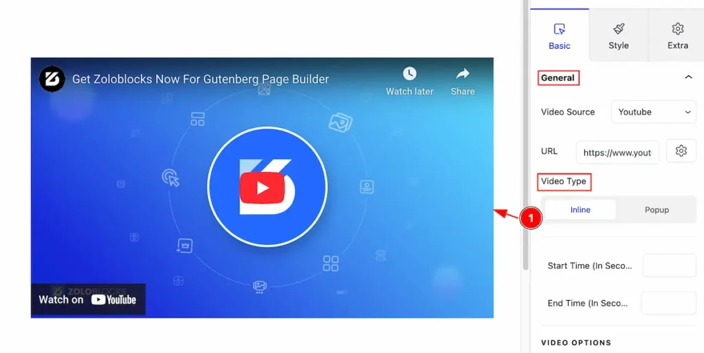 video type inline - BdThemes