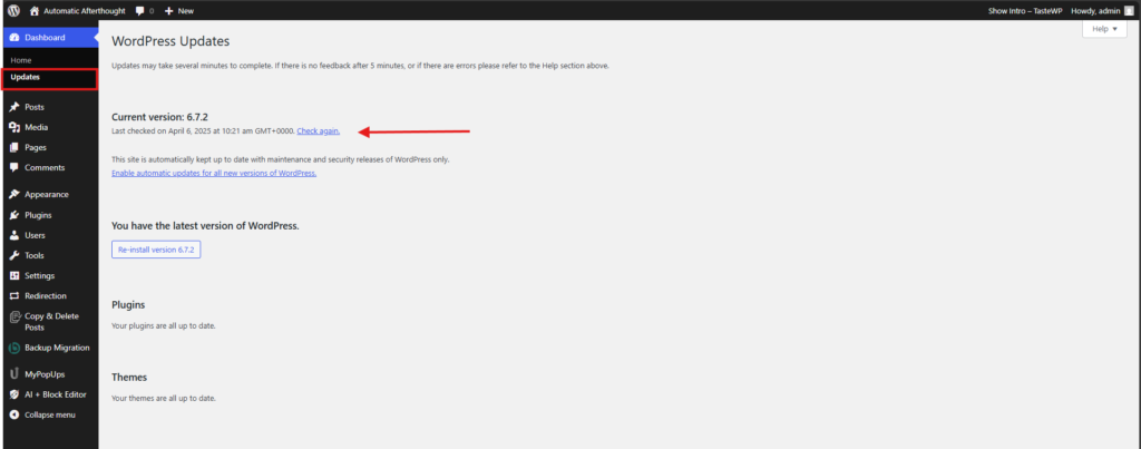 Keep WordPress Updated - WordPress security guide