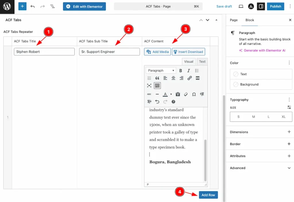 Add Content on ACF Tabs - BdThemes