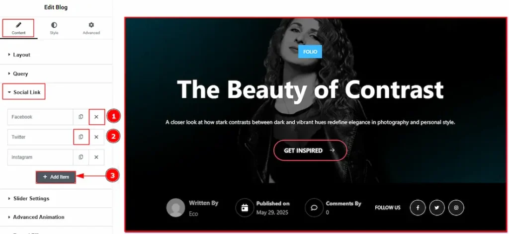 Social Link Section