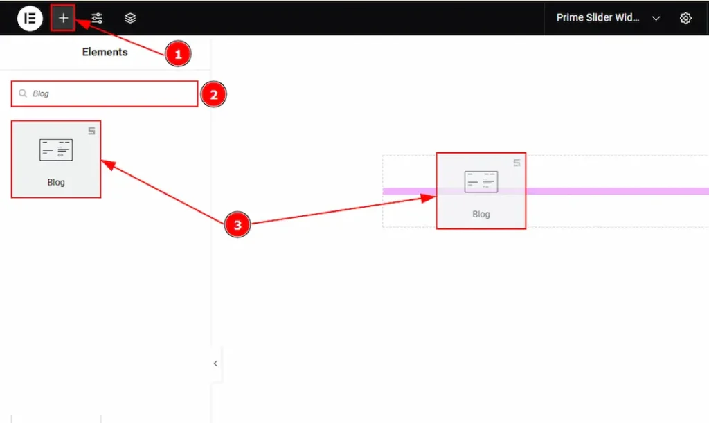 Inserting The Blog Slider widget