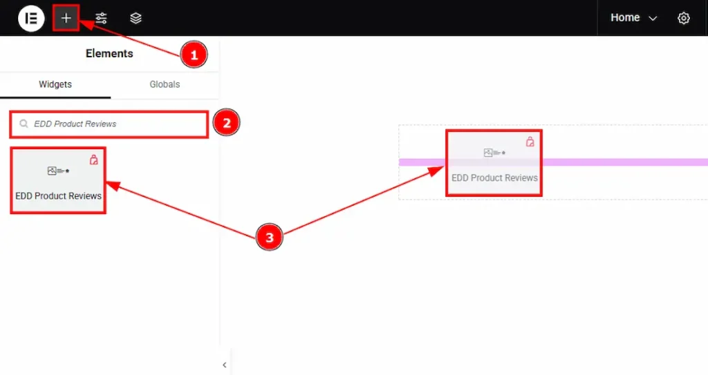 Inserting The EDD Product Reviews widget