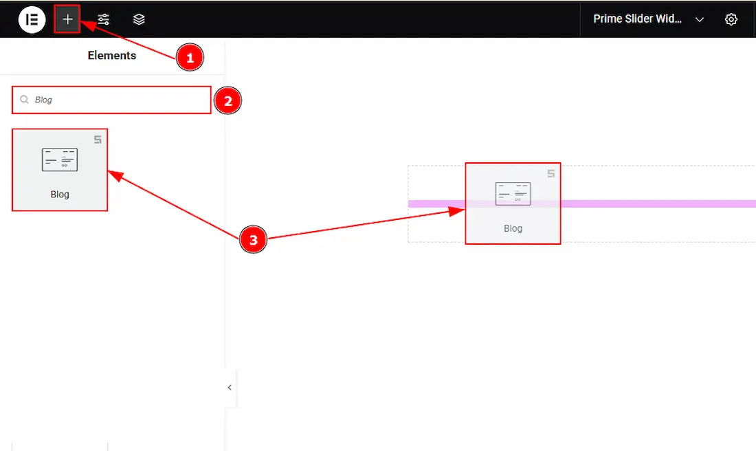 Inserting The Blog Slider widget