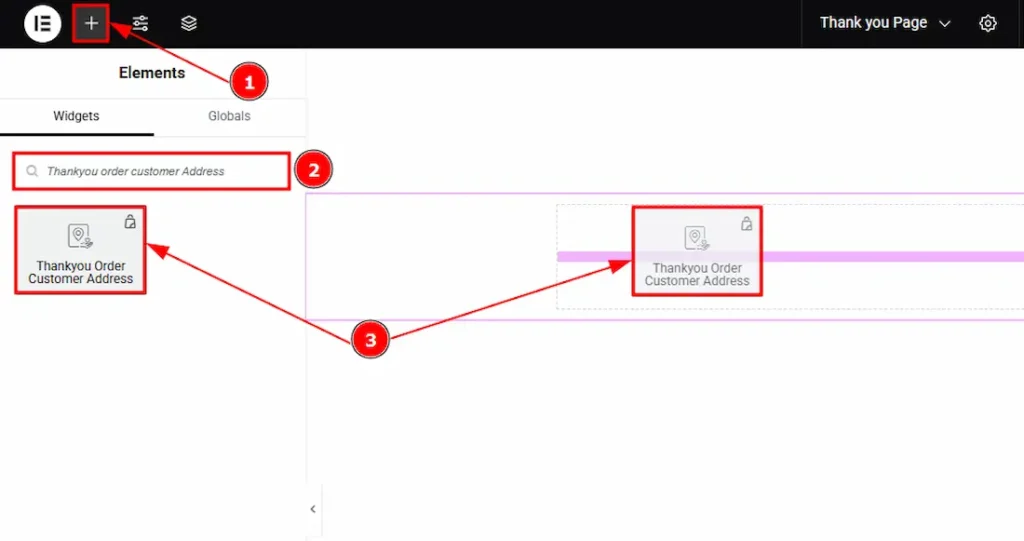 Inserting Thankyou Order Customer Address widget