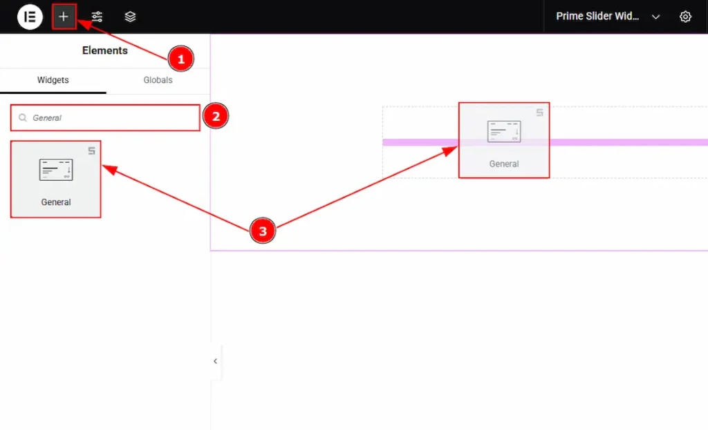 Inserting The General Slider widget