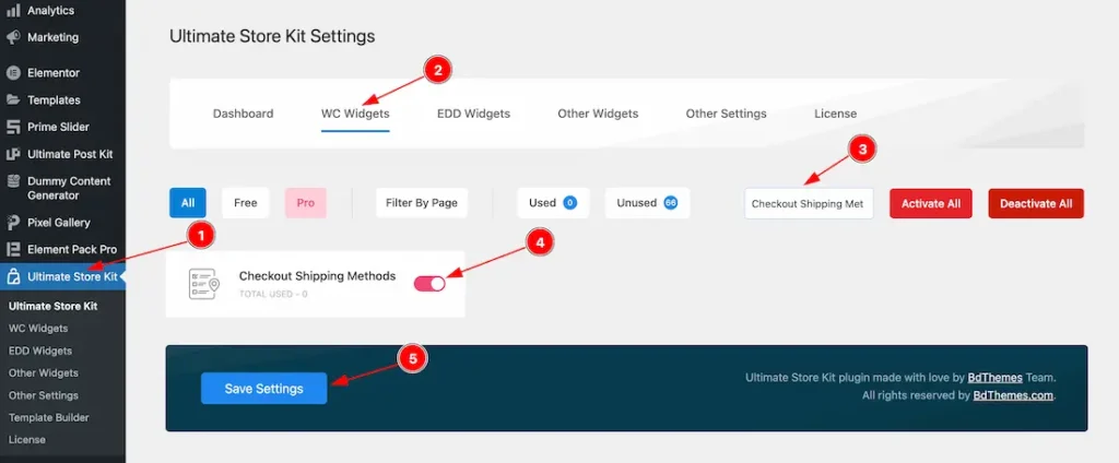 Enable the Checkout Shipping Method Widget