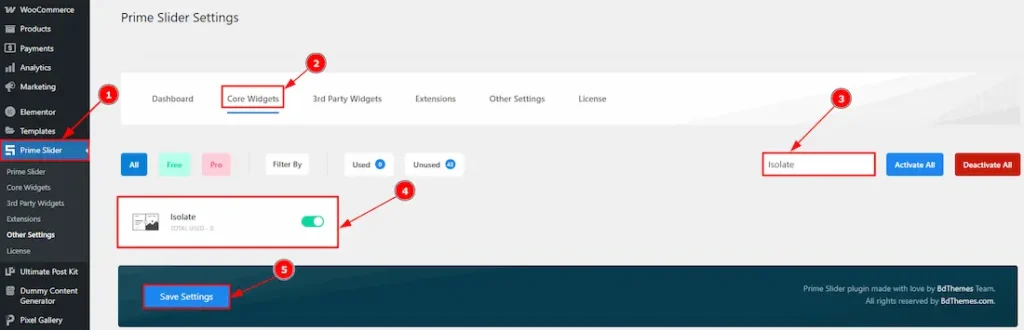 Enable The Isolate Slider Widget
