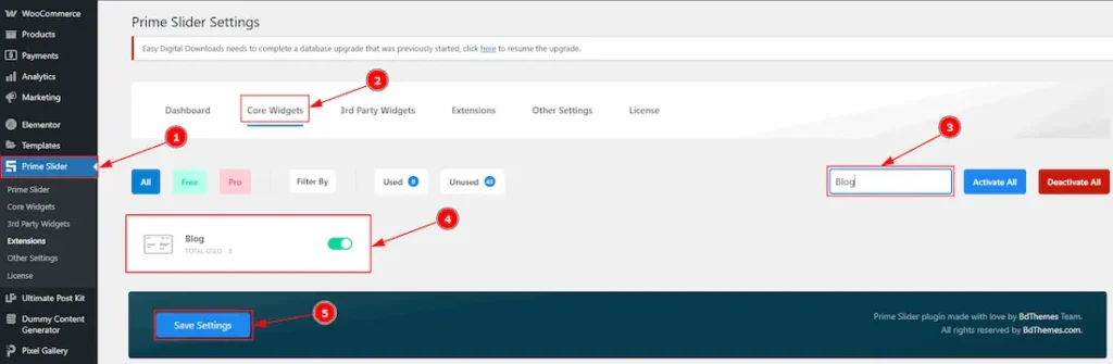 Enable The Blog Slider Widget