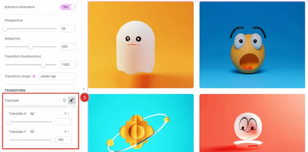 Entrance Animation translate - BdThemes