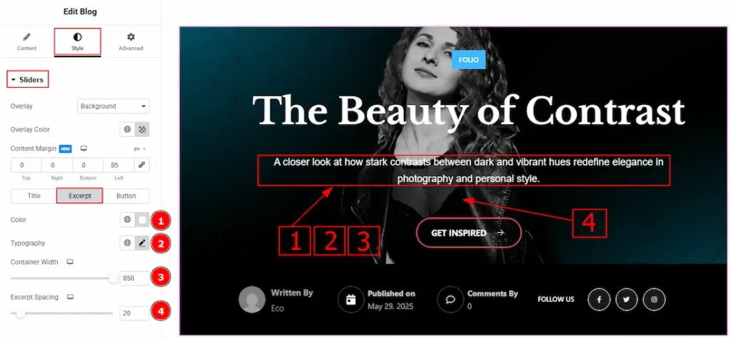 Excerpt Tab