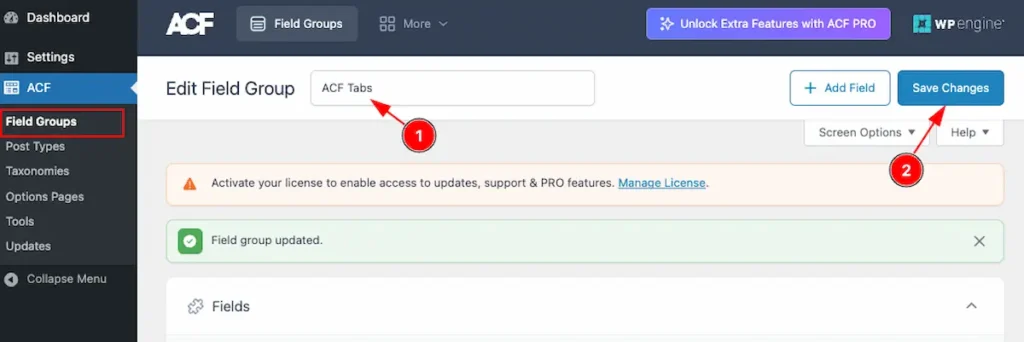 Fields Groups ACF Tabs - BdThemes