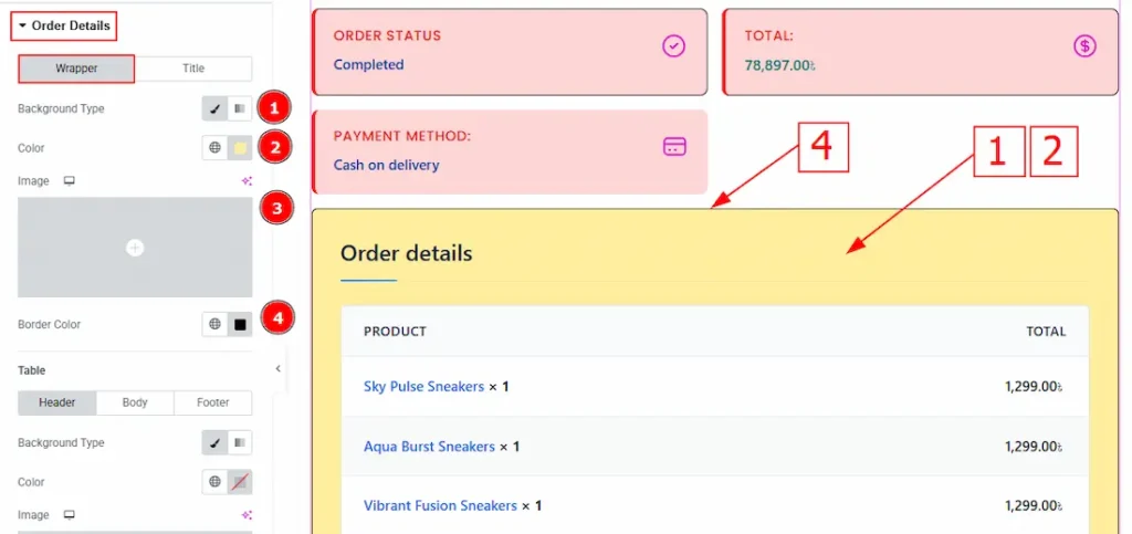 Order Details Wrapper - BdThemes