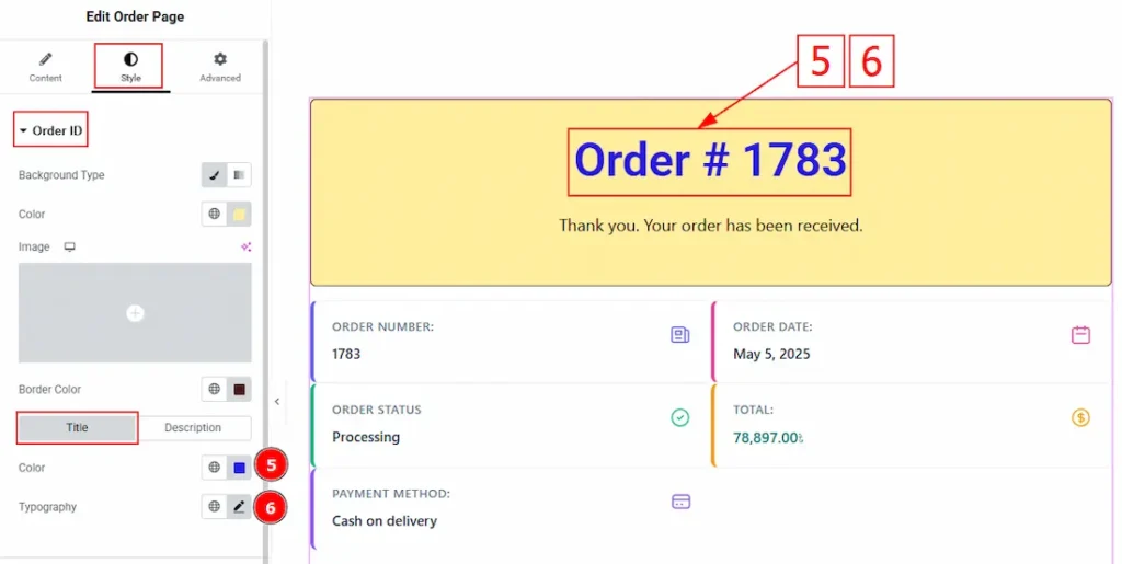 Order ID Title - BdThemes