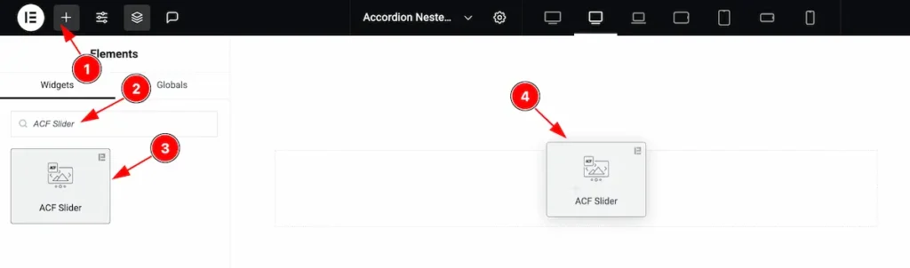 Search ACF Slider and insert 1 - BdThemes