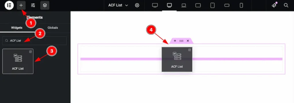 Search and insert ACF List - BdThemes