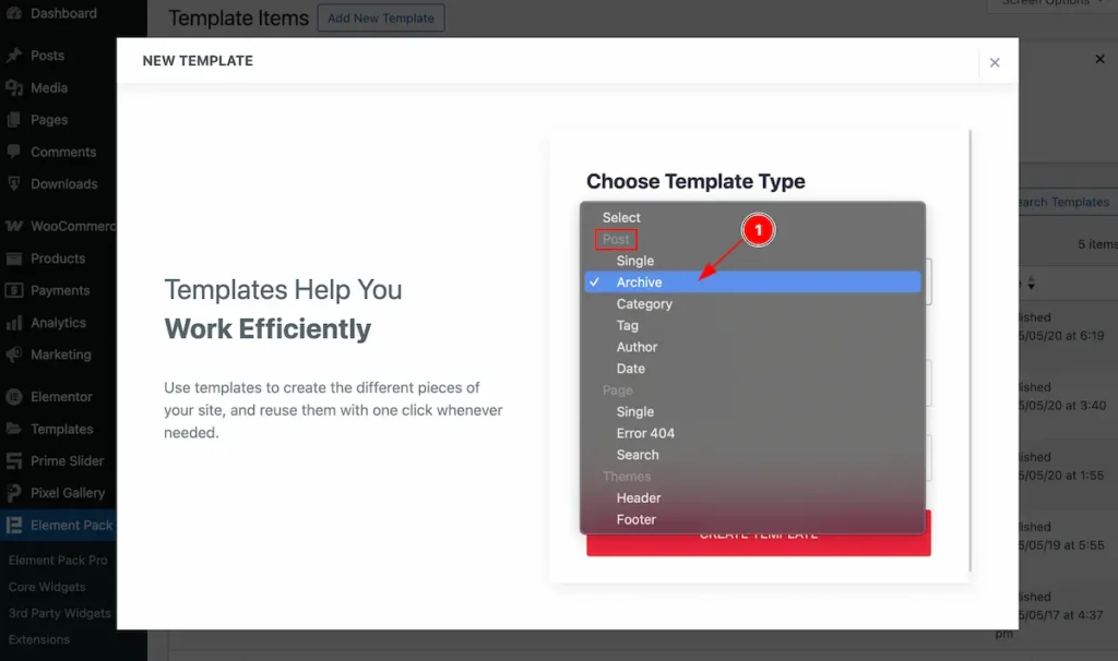 Create Post Archive Page Template