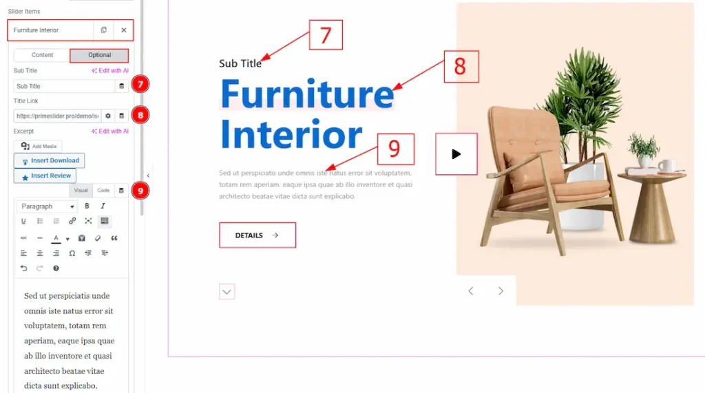 Slider Items Optional 3 - BdThemes