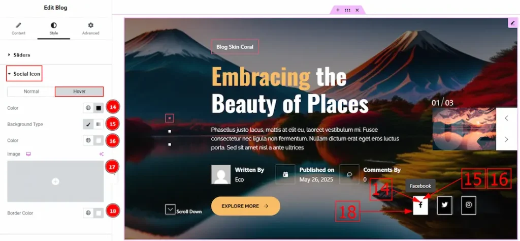 Social Icon Hover 3 - BdThemes