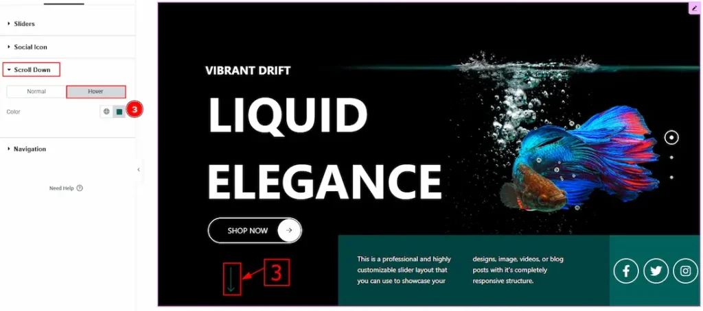 Style Scroll Down Hover 1 - BdThemes
