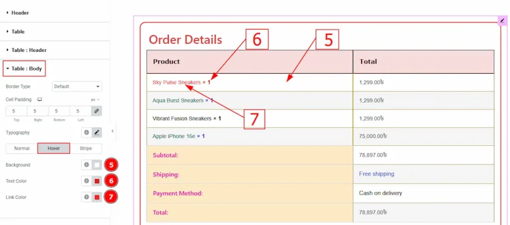 Table Body Hover 1 - BdThemes