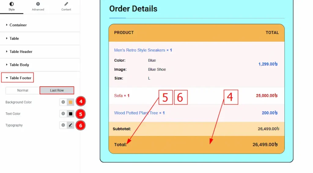 Table Footer Last Row - BdThemes