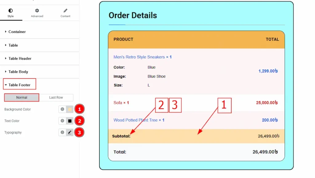 Table Footer Normal - BdThemes