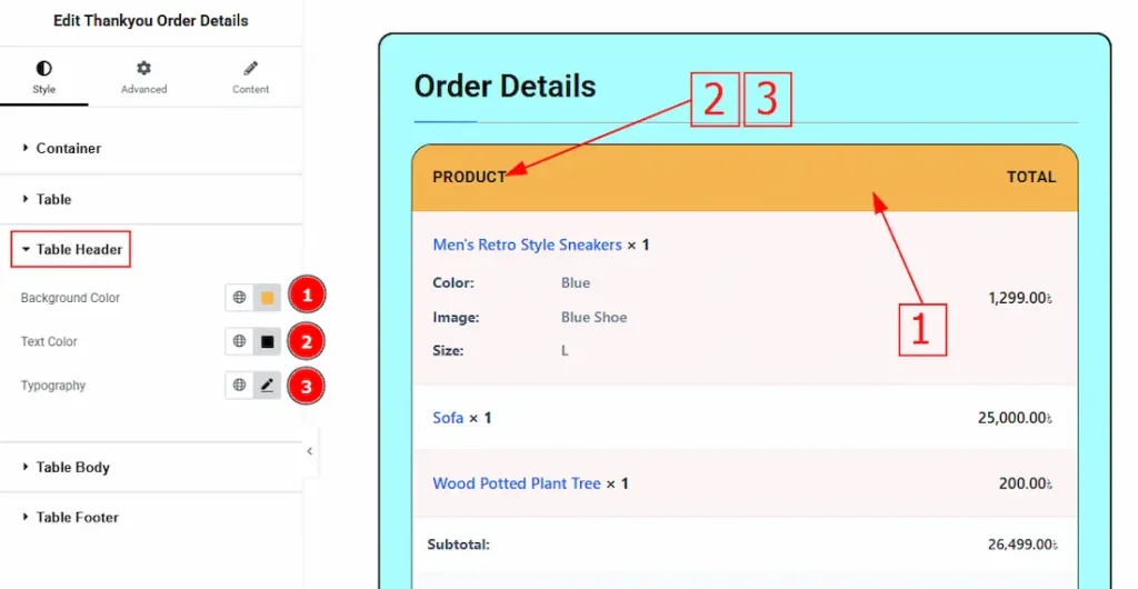 Table Header - BdThemes