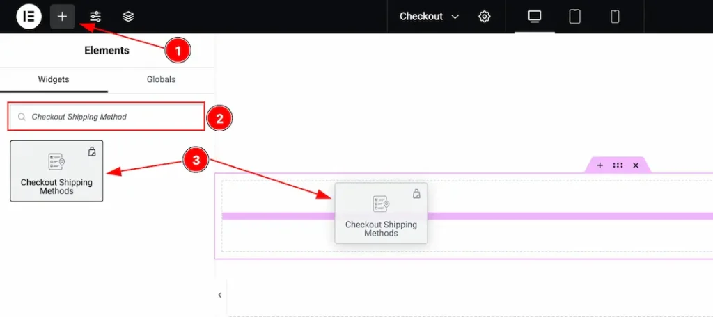 Inserting the Checkout Shipping Method widget