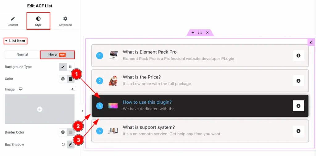 list item hover - BdThemes