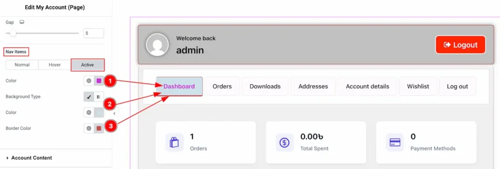 nav items active - BdThemes