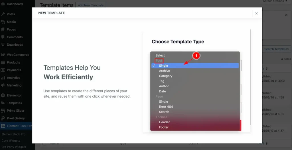 Create Single Page Template