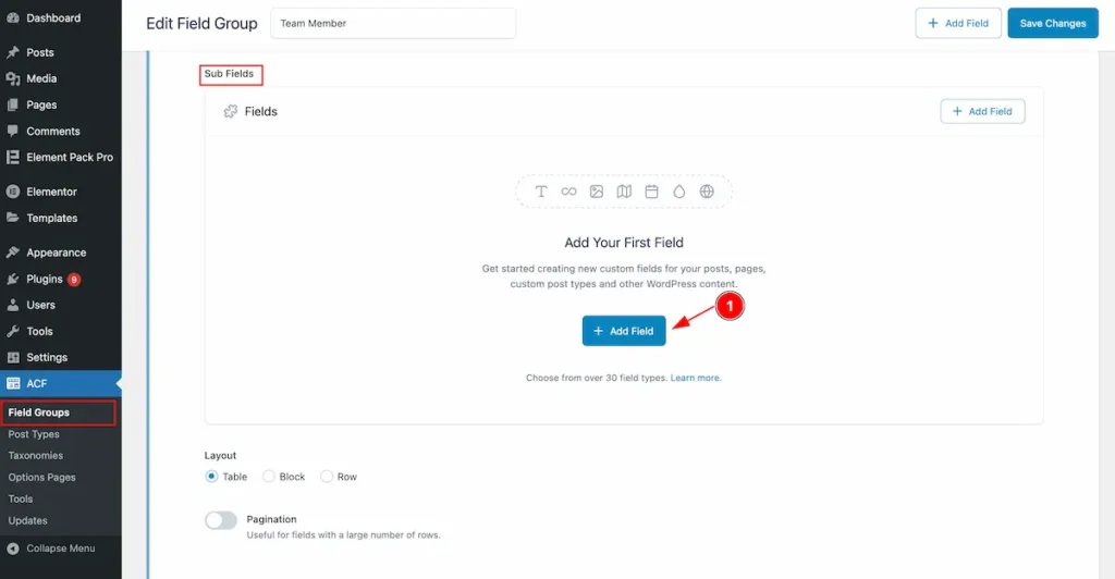 sub fields added - BdThemes