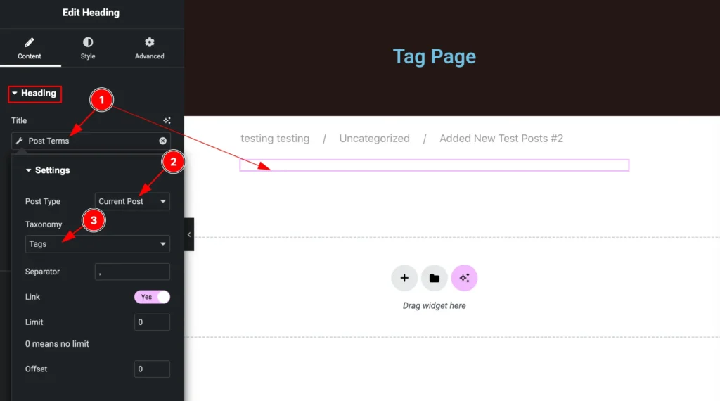 Edit Tag Page