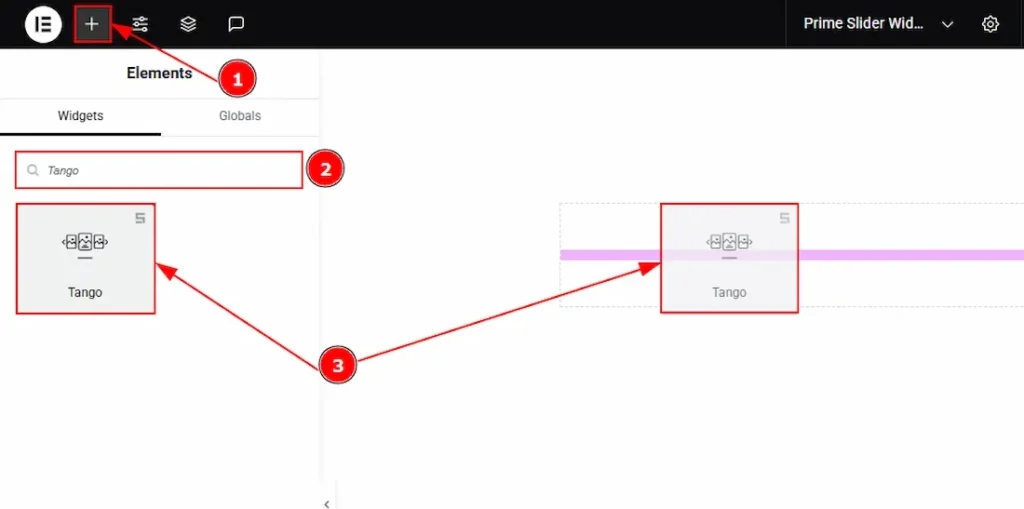 Inserting The Tango Slider